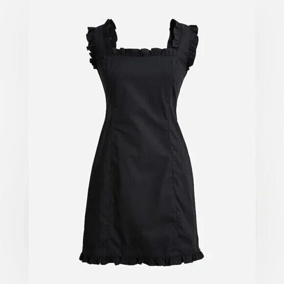 J. Crew Dresses & Skirts - J Crew Ruffle Trim Mini Dress in Stretch Cotton Poplin Plus Size 24 NWT BR445